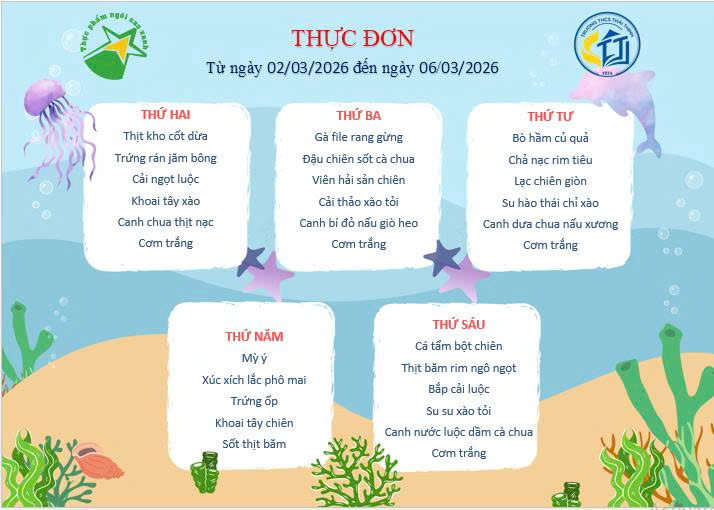 Thực đơn tuần 25 (02.03-06.03.2026)
