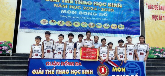 ĐẠT GIẢI NHẤT MÔN BÓNG RỔ U12 - 13 ĐỘI BÓNG RỔ NAM