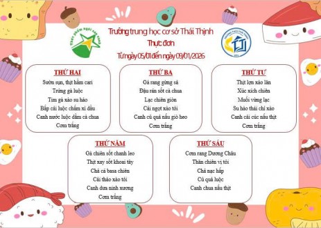 Thực đơn tuần 18 (05.01-09.01.2026)