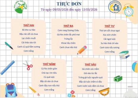 Thực đơn tuần 26 (09.03-13.03.2026)