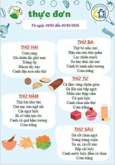 Thực đơn tuần 29 (30.03-4.4.2026)